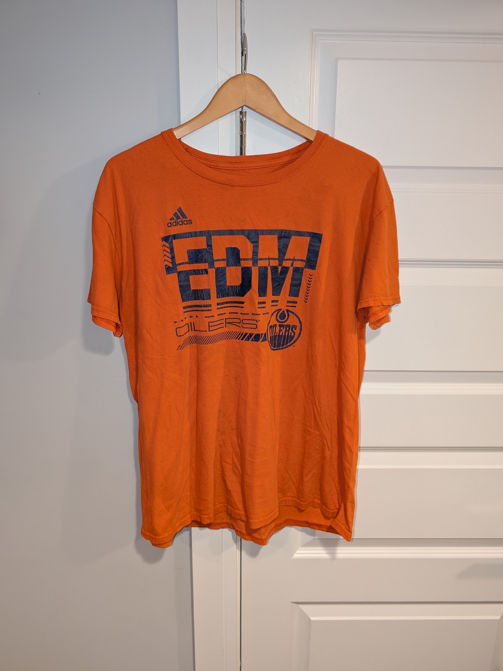 adidas Orange Edmonton Oilers Graphic Tee